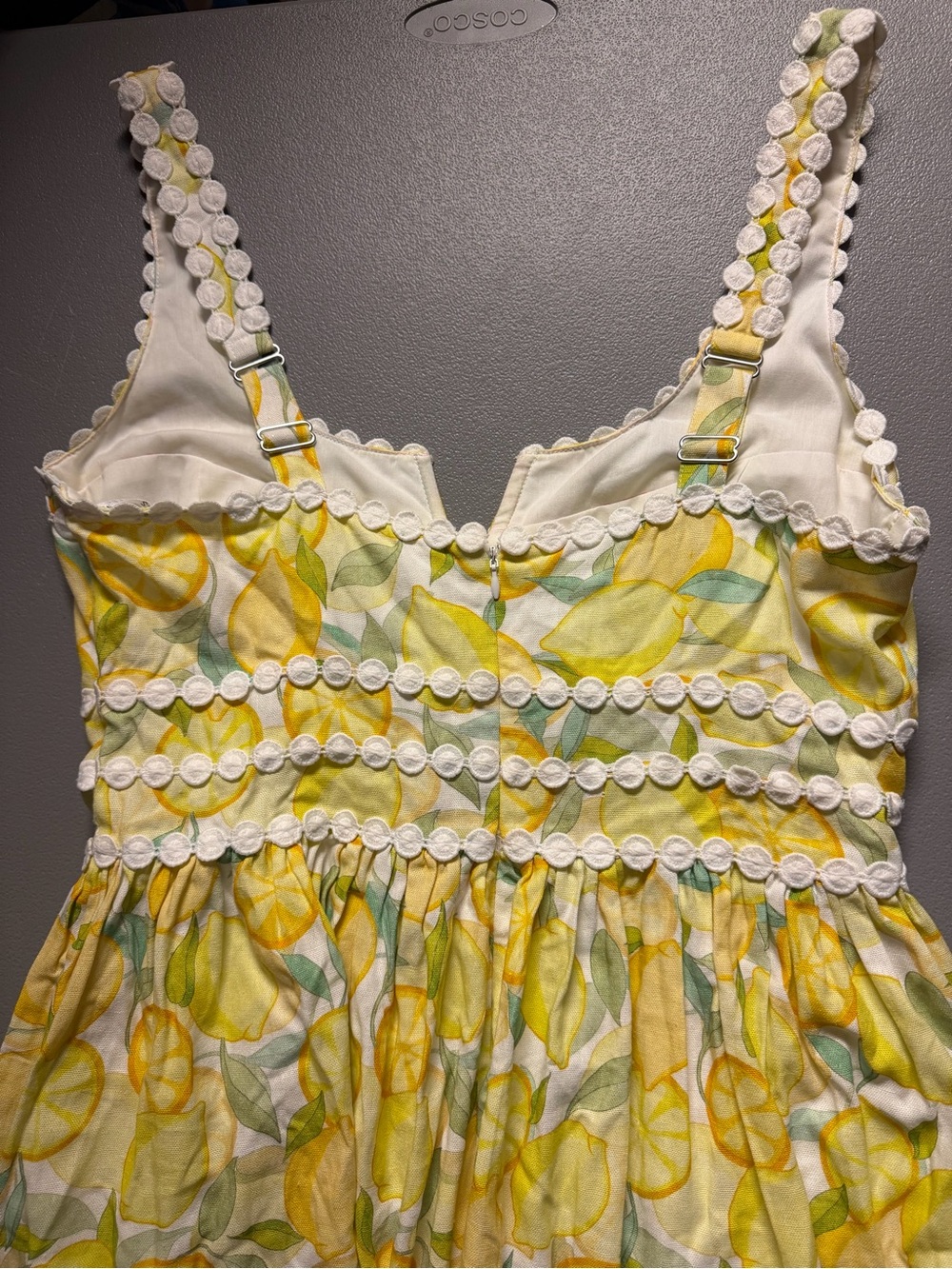 NWT Avec Les Filles Limoncello Lemon Print Fit & Flare Mini Dress Size 12 - Picture 8 of 13